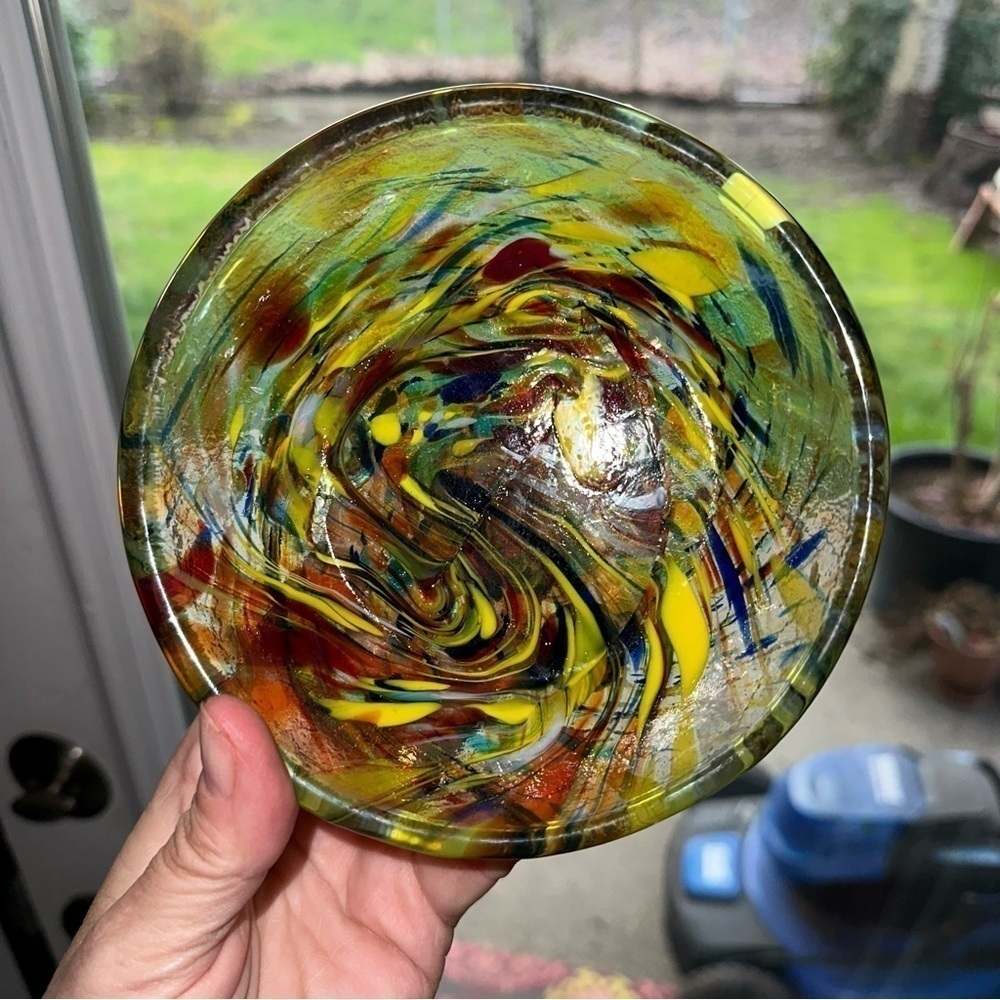 Mexican Artisan Hand Blown Colorful Confetti Glass Bowl
